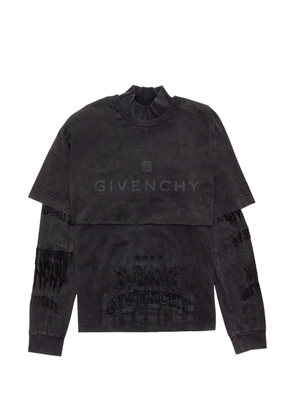 Givenchy double-layer embroidered T-shirt - Black