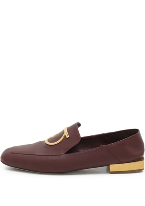 Ferragamo Pre-Owned Lana gancini loafers - Red