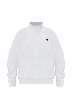 adidas Walk-On logo-print ruched-sleeve track jacket - White