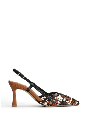 L Arianna woven leather slingback pumps - Brown