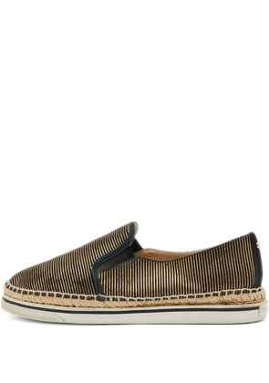 Jimmy Choo Pre-Owned striped espadrilles - Black