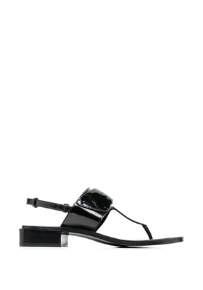 Ferragamo logo-plaque patent-leather sandals - Black