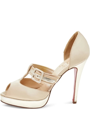 Christian Louboutin Pre-Owned 115mm buckle-detailed pumps - Neutrals