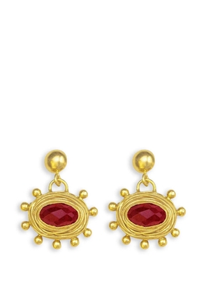 Ottoman Hands ruby Zand drop earrings - Gold