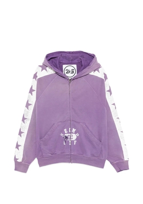 SECND SLF star-print zip-up hoodie - Purple