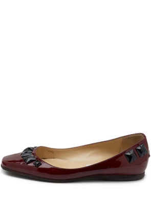 Jimmy Choo Pre-Owned stud-embellished ballet flats - Red