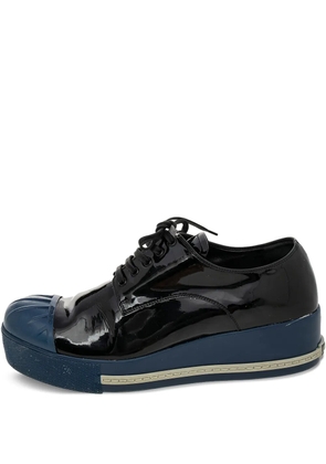 Miu Miu Pre-Owned patent platform derby shoes - Black