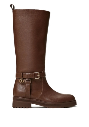 TWINSET 40mm Oval T leather boots - Brown