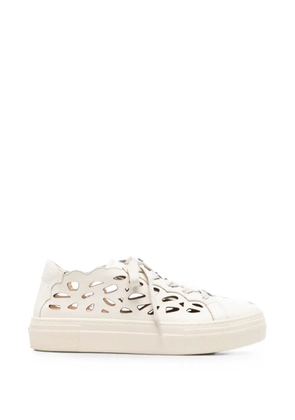 SERGIO MORETTI FIRENZE cut-out scalloped sneakers - Neutrals