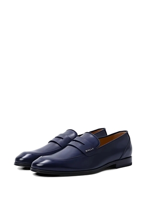 Bally logo-plaque leather loafers - Blue
