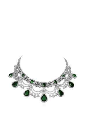 HZMER JEWELLERY Zeenat crystal-embellished necklace - Green
