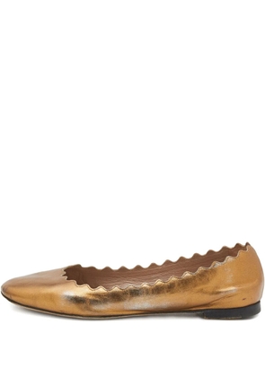 Chloé Pre-Owned Lauren leather ballet flats - Yellow