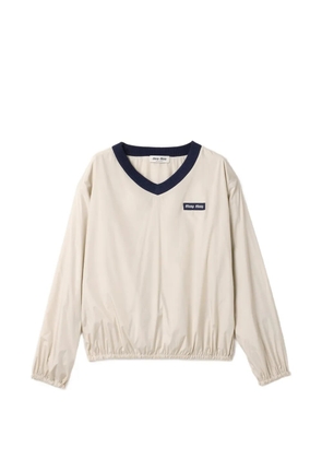 Miu Miu technical pongé sweatshirt - Neutrals