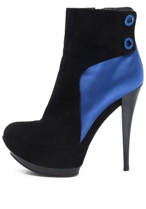 Casadei Vintage satin-panelled stiletto boots - Black