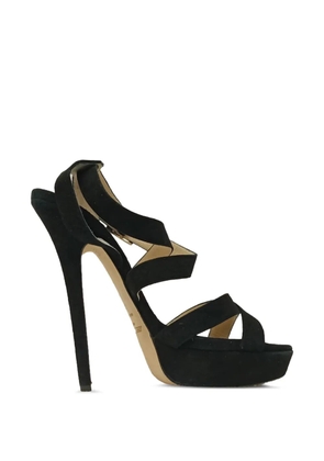 Jimmy Choo Pre-Owned Louise crisscross platform sandals - Black