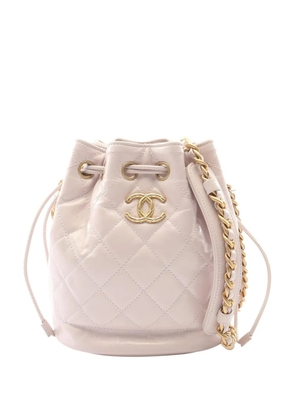 CHANEL Pre-Owned 2021-2026 CC Quilted Calfskin Drawstring bucket bag - Pink