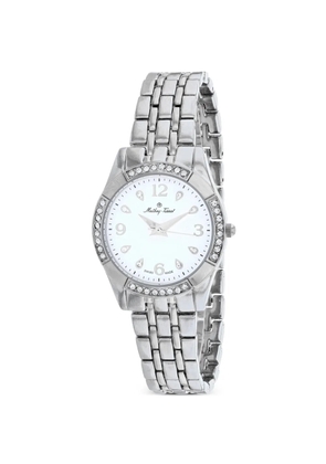 Mathey Tissot Fleury crystal-embellished 30mm watch - White