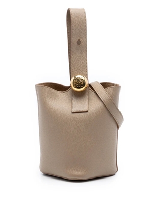 Loewe Pre-Owned 2023 Mini Grained Calfskin Pebble Bucket Bag satchel - Brown