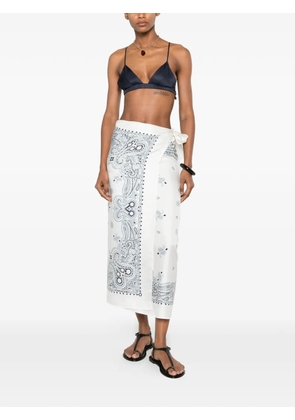 Ferragamo Gancini paisley-print pareo - White