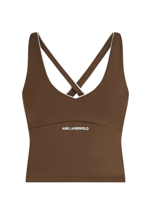 Karl Lagerfeld contrast-piping active top - Brown