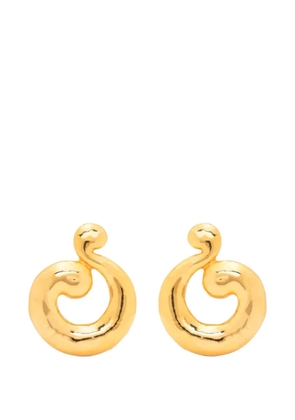 Susan Caplan Vintage 1990s hammered swirl clip-on earrings - Gold