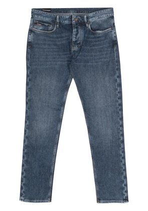 Emporio Armani logo-plaque slim-cut jeans - Blue