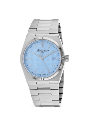Mathey Tissot Zoltan waffle-dial 40mm watch - Blue