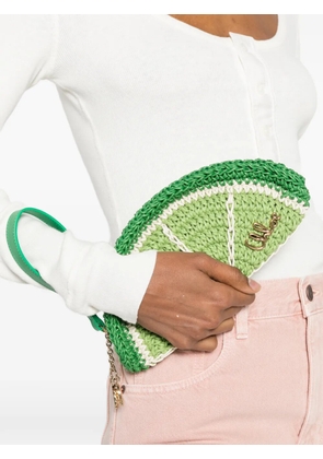 Chloé Tropicus braided clutch bag - Green