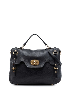 Miu Miu Pre-Owned 2010-2026 Cervo Deerskin Buckles East West satchel - Black