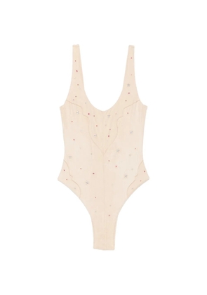 VENUJA crystal-embellished swimsuit - Neutrals
