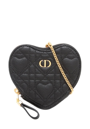 Christian Dior Pre-Owned 2021-2026 DiorAmour Calfskin Cannage Caro Heart Pouch With Chain crossbody bag - Black