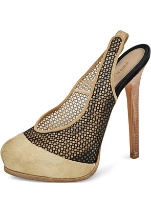 Fendi Pre-Owned 140mm mesh-panelled pumps - Brown