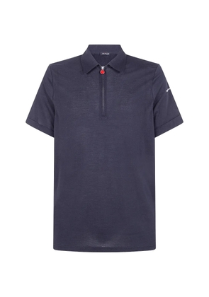 Kiton zip-fastening polo shirt - Blue