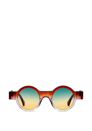 Kuboraum I02 round-frame sunglasses - Brown