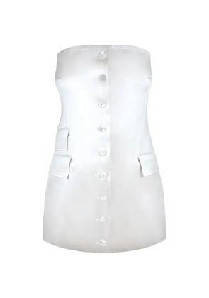 Contessa Mills strapless button-up mini dress - White