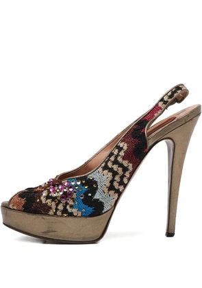 Missoni Pre-Owned 140mm leather heeled pumps - Brown