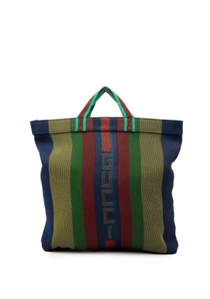 Gucci Pre-Owned 2016-2026 Woven Rubber Web Logo tote bag - Blue