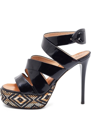 Giuseppe Zanotti Vintage pre-owned 115mm patent sandals - Black