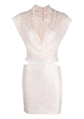Genny gathered-detail sequin-embellished dress - Pink