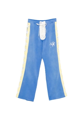 SECND SLF lace-up star-print track pants - Blue