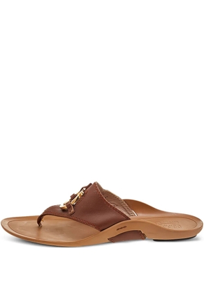 Ferragamo Pre-Owned Gancini-plaque sandals - Brown