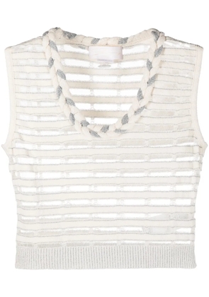 Genny cut-out detail top - Neutrals