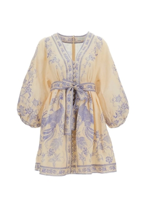 ZIMMERMANN Indra floral-print mini dress - Neutrals