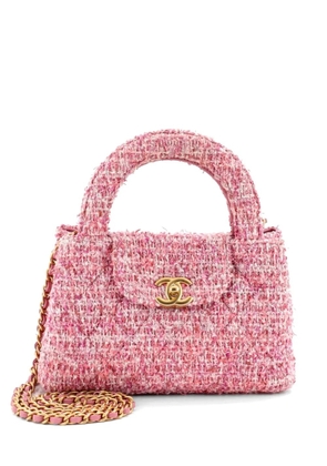 CHANEL Pre-Owned Kelly Top Handle Shopping Bag Quilted Tweed Mini satchel - Pink