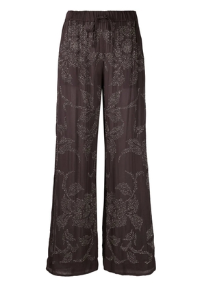 P.A.R.O.S.H. Rilda beaded wide-leg trousers - Grey