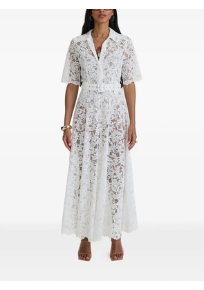 MOOS STUDIO Reverie belted floral-lace maxi dress - White
