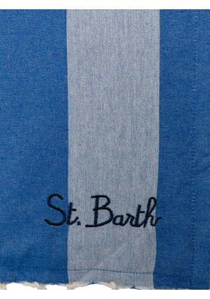MC2 Saint Barth striped fringed beach towel - Blue