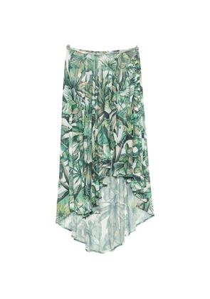 Água de Coco tropical-print asymmetric skirt - Green