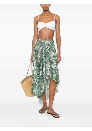 Água de Coco tropical-print asymmetric skirt - Green