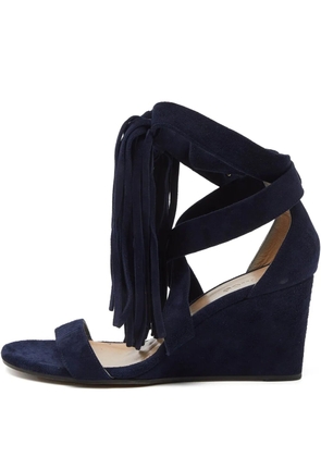 Chloé Pre-Owned 70mm tassel wedge sandals - Blue